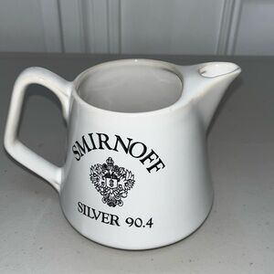 Smirnoff Silver 90.4 Proof Vodka Pitcher Vtg 70s Pub Jug Retro Barware